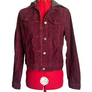 MM185 Hollister slight crop hip length corduroy jacket